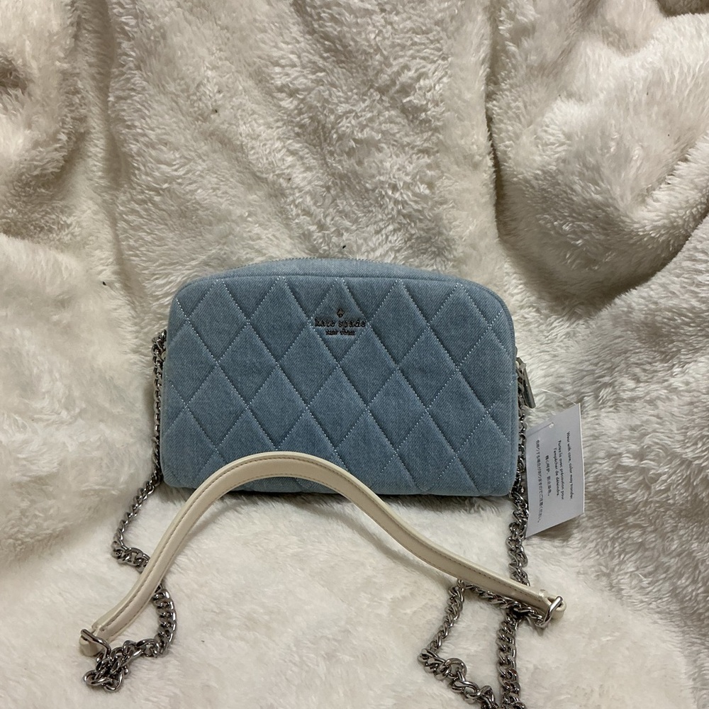 Kate Spade Light Blue Quilted Crossbody Bag